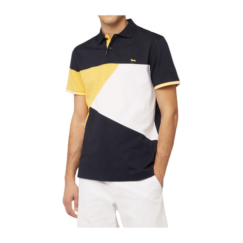 Harmont & Blaine Polo Polo Uomo Color Block Blu giallo P24-HARMONT & BLAINELRL383021148-801-M - Francavilla Moda